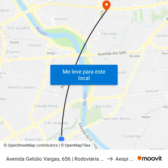 Avenida Getúlio Vargas, 656 | Rodoviária De Teresina to Aespi Fapi map