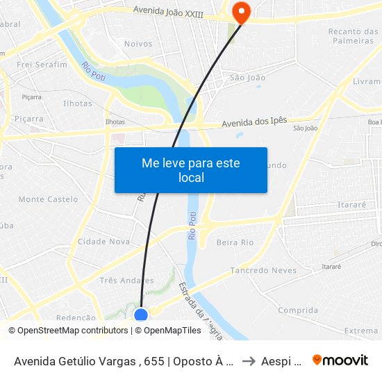 Avenida Getúlio Vargas , 655 | Oposto À Rodoviária to Aespi Fapi map