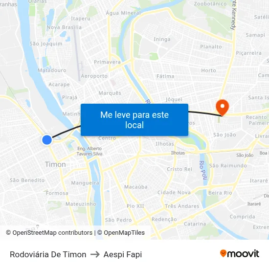 Rodoviária De Timon to Aespi Fapi map