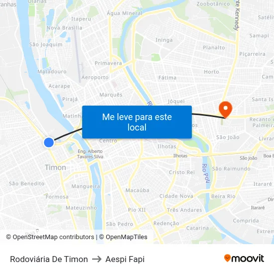 Rodoviária De Timon to Aespi Fapi map