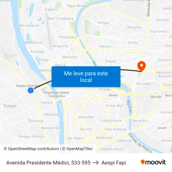 Avenida Presidente Médici, 533-595 to Aespi Fapi map