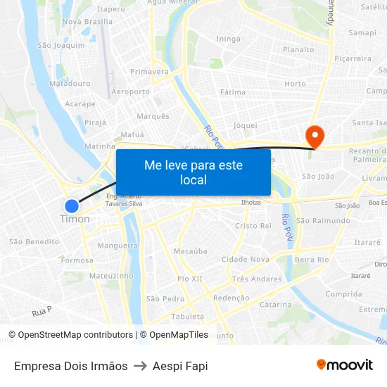 Empresa Dois Irmãos to Aespi Fapi map