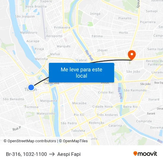 Br-316, 1032-1100 to Aespi Fapi map