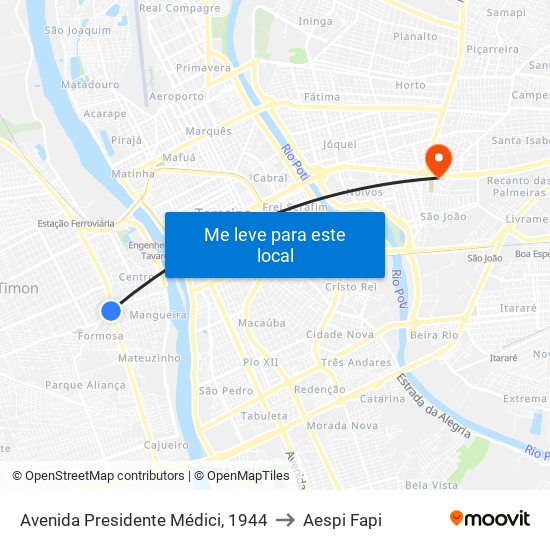 Avenida Presidente Médici, 1944 to Aespi Fapi map