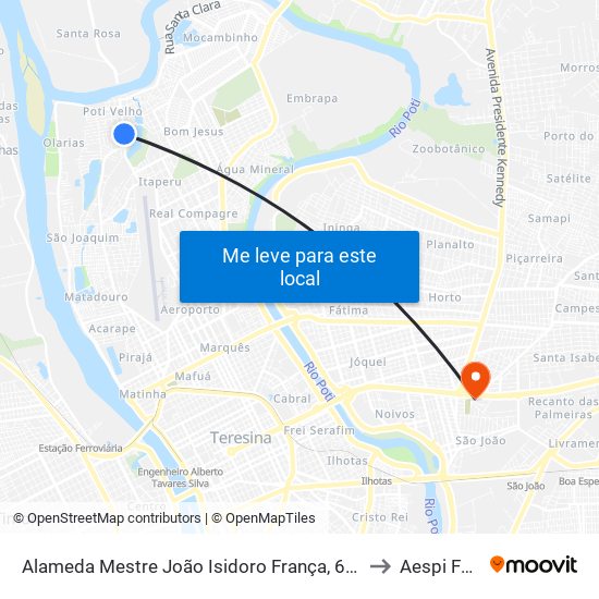 Alameda Mestre João Isidoro França, 6190 to Aespi Fapi map