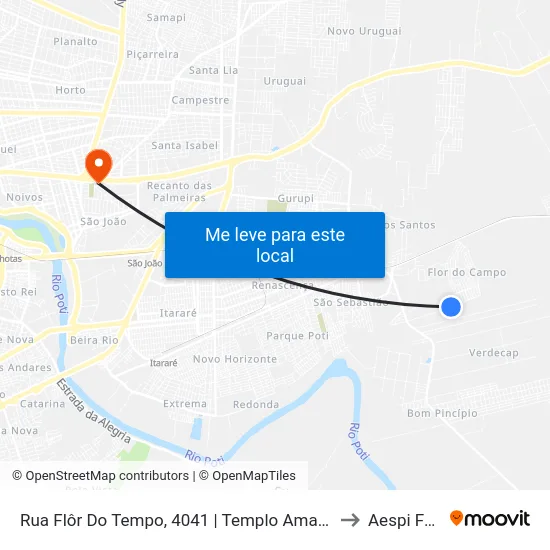 Rua Flôr Do Tempo, 4041 | Templo Amançuy to Aespi Fapi map
