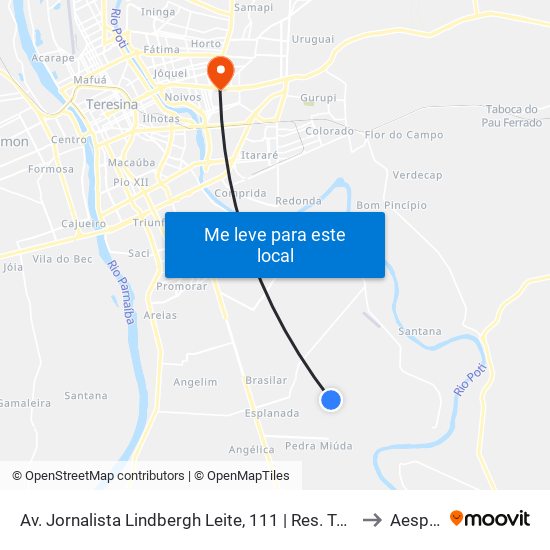 Av. Jornalista Lindbergh Leite, 111 | Res. Torquato Neto, Quadra Ag to Aespi Fapi map