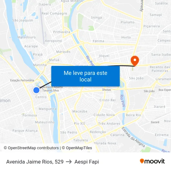 Avenida Jaime Rios, 529 to Aespi Fapi map