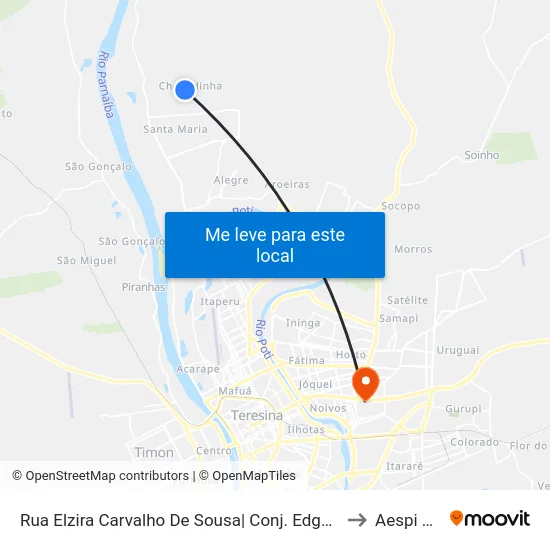 Rua Elzira Carvalho De Sousa| Conj. Edgar Gayoso to Aespi Fapi map