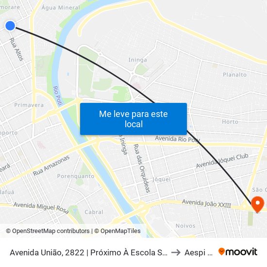 Avenida União, 2822 | Próximo À Escola Santa Angélica to Aespi Fapi map