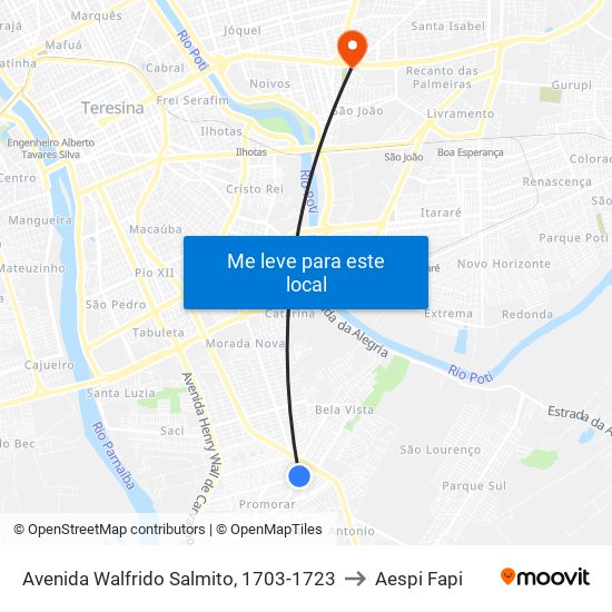 Avenida Walfrido Salmito, 1703-1723 to Aespi Fapi map