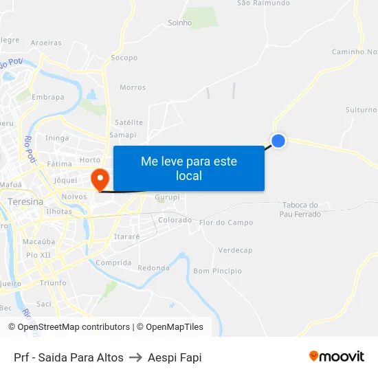 Prf - Saida Para Altos to Aespi Fapi map