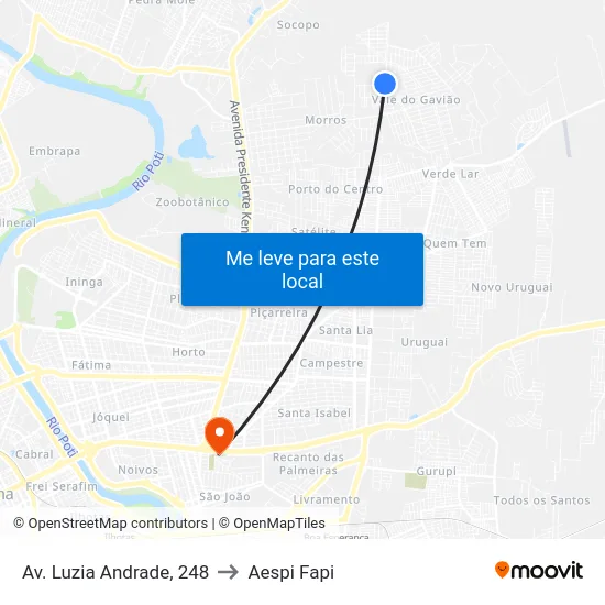 Av. Luzia Andrade, 248 to Aespi Fapi map