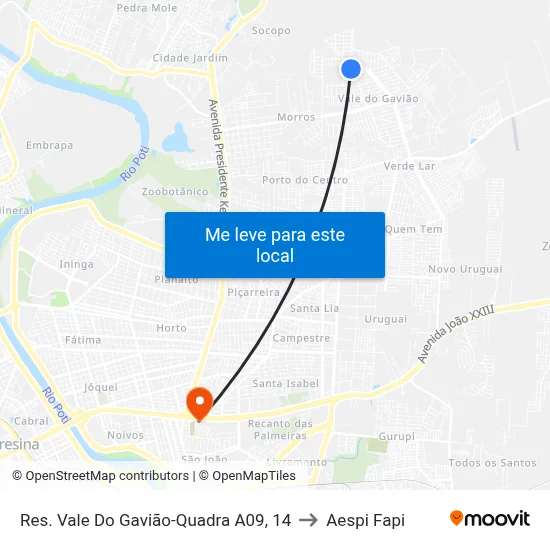 Res. Vale Do Gavião-Quadra A09, 14 to Aespi Fapi map