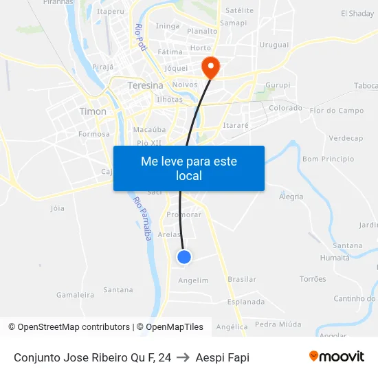 Conjunto Jose Ribeiro Qu F, 24 to Aespi Fapi map