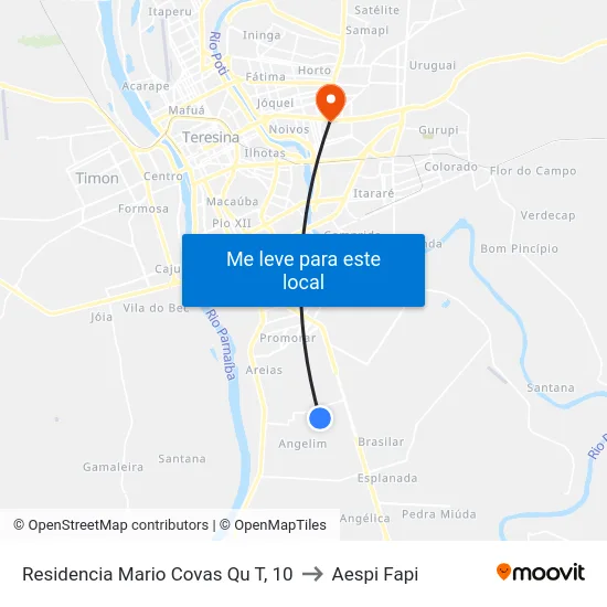 Residencia Mario Covas Qu T, 10 to Aespi Fapi map