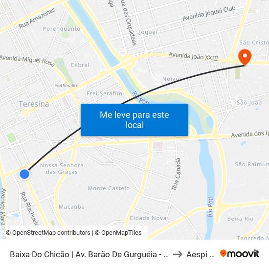 Baixa Do Chicão | Av. Barão De Gurguéia - Sentido Bairro to Aespi Fapi map