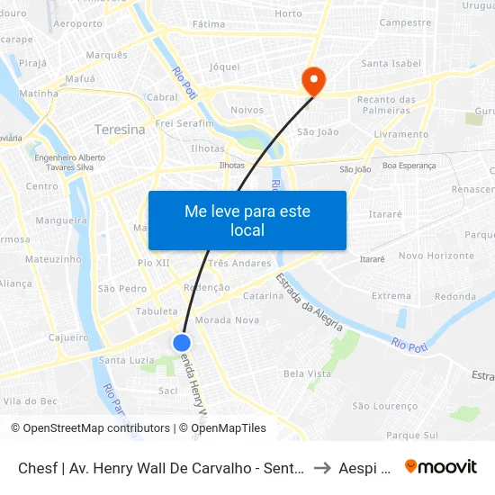 Chesf | Av. Henry Wall De Carvalho - Sentido Centro to Aespi Fapi map