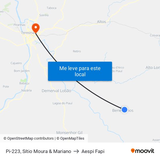 Pi-223, Sítio Moura & Mariano to Aespi Fapi map