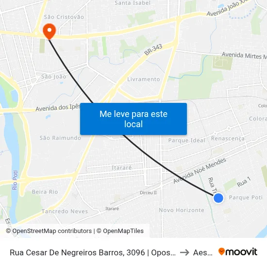 Rua Cesar De Negreiros Barros, 3096 | Oposto À Cmei Cíntia Medeiros De Oliveira to Aespi Fapi map