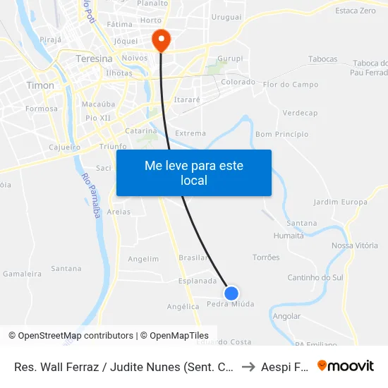 Res. Wall Ferraz / Judite Nunes (Sent. Centro) to Aespi Fapi map