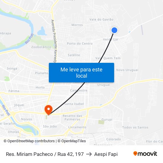 Res. Miriam Pacheco / Rua 42, 197 to Aespi Fapi map