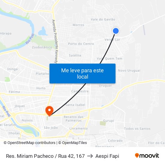 Res. Miriam Pacheco / Rua 42, 167 to Aespi Fapi map