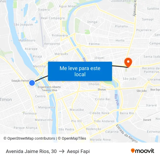 Avenida Jaime Rios, 30 to Aespi Fapi map