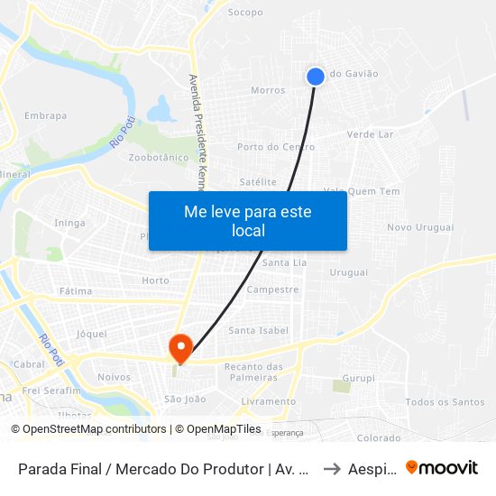 Parada Final / Mercado Do Produtor | Av. Luzia Andrade, 1056 to Aespi Fapi map
