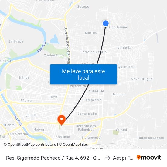 Res. Sigefredo Pacheco / Rua 4, 692 | Quadra P to Aespi Fapi map