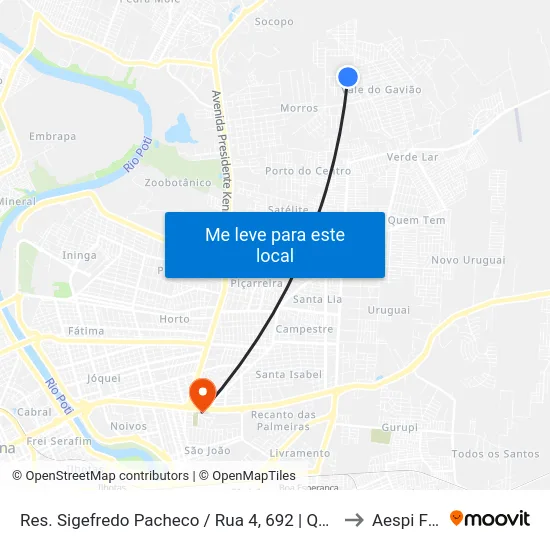 Res. Sigefredo Pacheco / Rua 4, 692 | Quadra P to Aespi Fapi map