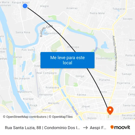 Rua Santa Luzia, 88 | Condomínio Dos Ipês to Aespi Fapi map