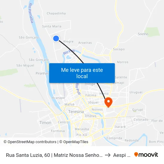 Rua Santa Luzia, 60 | Matriz Nossa Senhora De Fátima to Aespi Fapi map