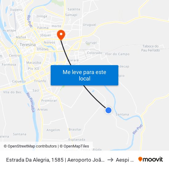 Estrada Da Alegria, 1585 | Aeroporto João Claudino to Aespi Fapi map