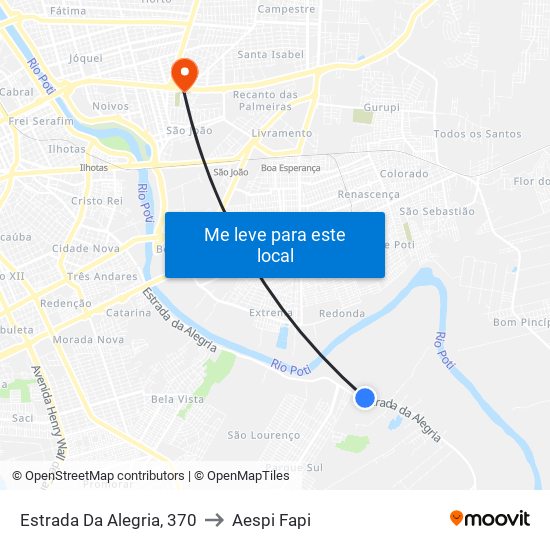 Estrada Da Alegria, 370 to Aespi Fapi map