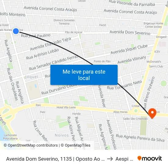 Avenida Dom Severino, 1135 | Oposto Ao Mcdonald's to Aespi Fapi map