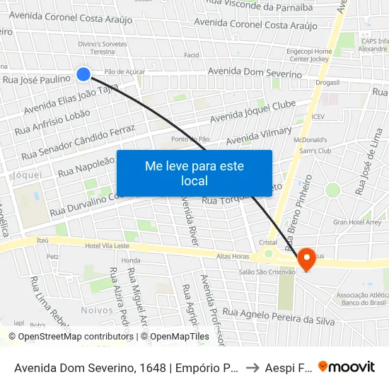 Avenida Dom Severino, 1648 | Empório Portobello to Aespi Fapi map