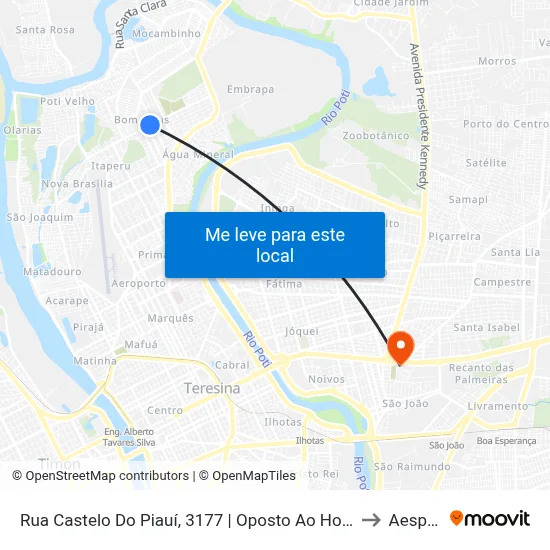 Rua Castelo Do Piauí, 3177 | Oposto Ao Hospital Do Buenos Aires to Aespi Fapi map