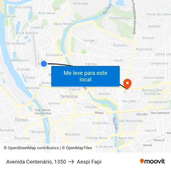 Avenida Centenário, 1350 to Aespi Fapi map