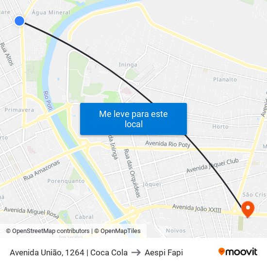 Avenida União, 1264 | Coca Cola to Aespi Fapi map
