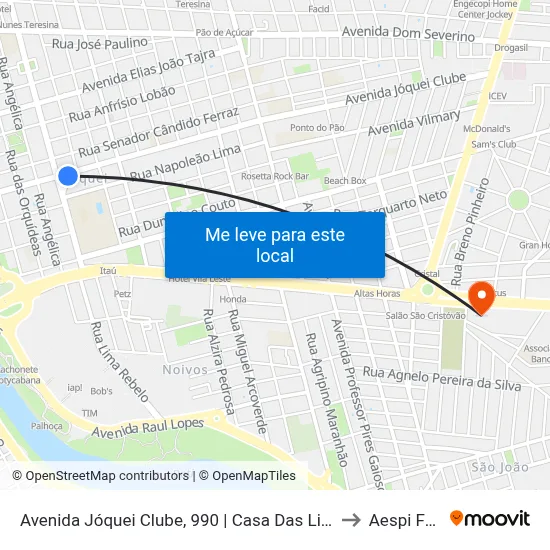 Avenida Jóquei Clube, 990 | Casa Das Linhas to Aespi Fapi map