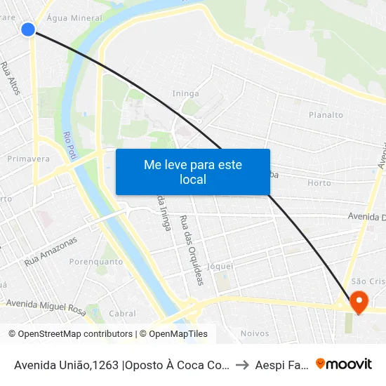 Avenida União,1263 |Oposto À Coca Cola to Aespi Fapi map