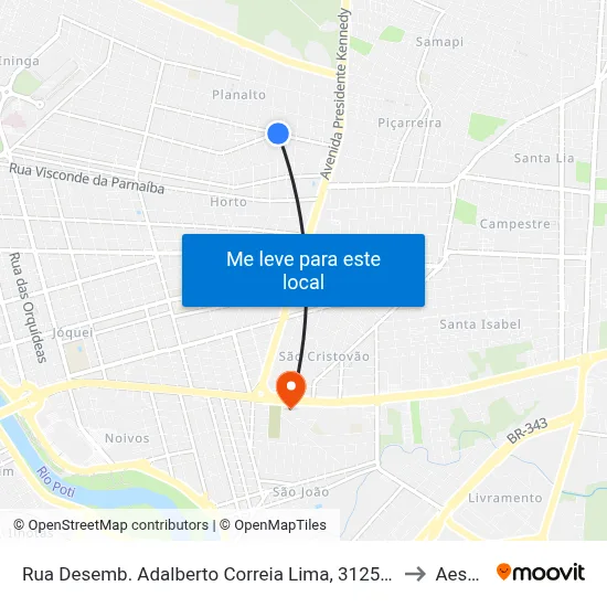 Rua Desemb. Adalberto Correia Lima, 3125 | Condomínio Solar Do Canindé to Aespi Fapi map