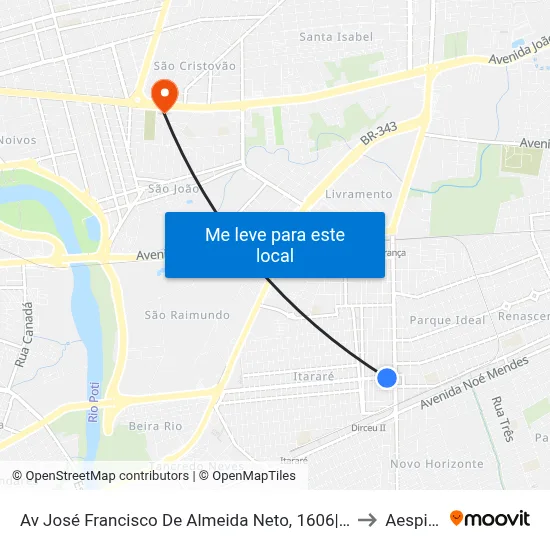 Av José Francisco De Almeida Neto, 1606| Drogaria Santa Fé to Aespi Fapi map