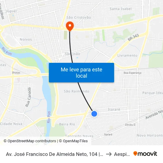 Av. José Francisco De Almeida Neto, 104 | Rangel Parafusos to Aespi Fapi map