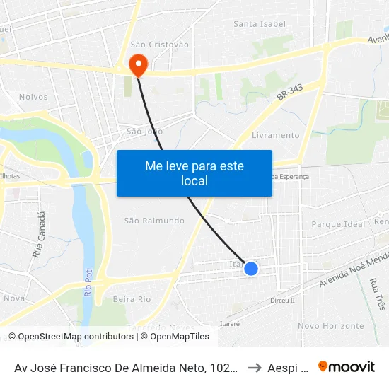 Av José Francisco De Almeida Neto, 1020 | Pop Shop to Aespi Fapi map