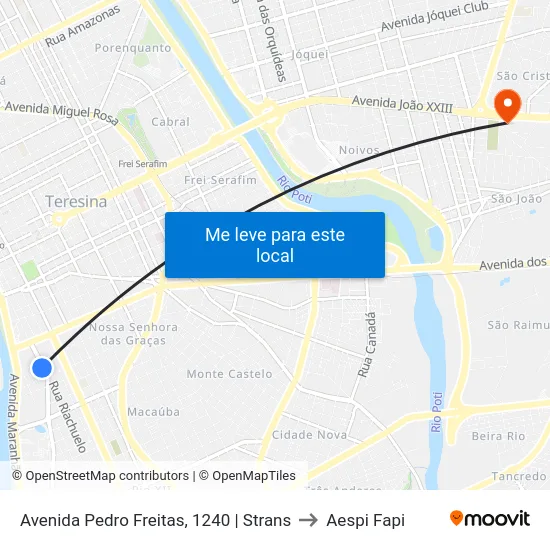 Avenida Pedro Freitas, 1240 | Strans to Aespi Fapi map