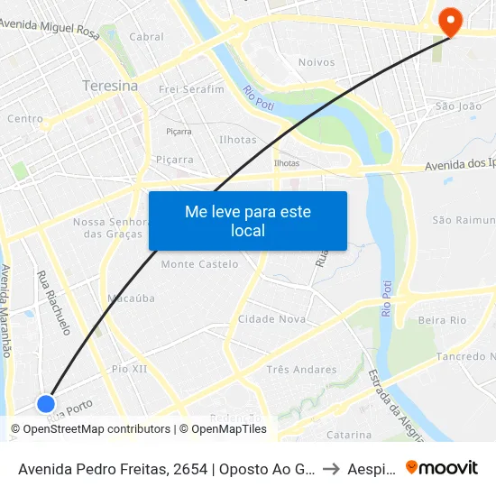 Avenida Pedro Freitas, 2654 | Oposto Ao Grupo Jorge Batista to Aespi Fapi map