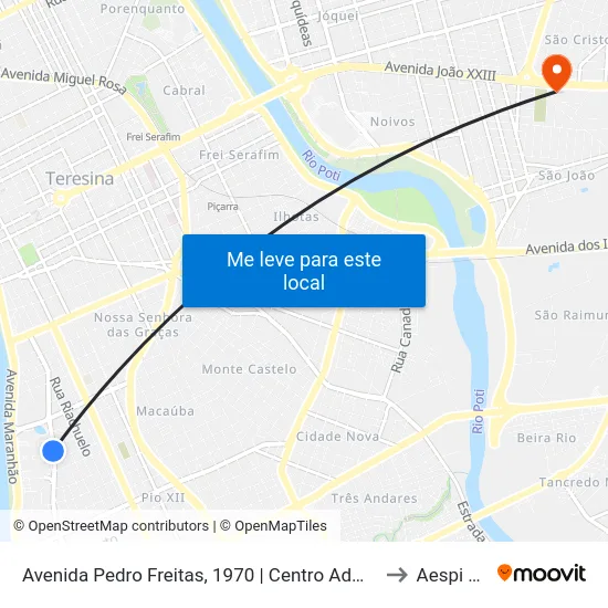 Avenida Pedro Freitas, 1970 | Centro Administrativo to Aespi Fapi map