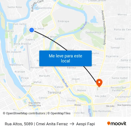 Rua Altos, 5089 | Cmei Anita Ferraz to Aespi Fapi map